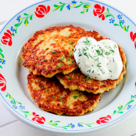 Оладьи с цукини и курицей