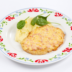 Свинина, запеченная с беконом и сыром и пюре (ПЯТНИЦА)